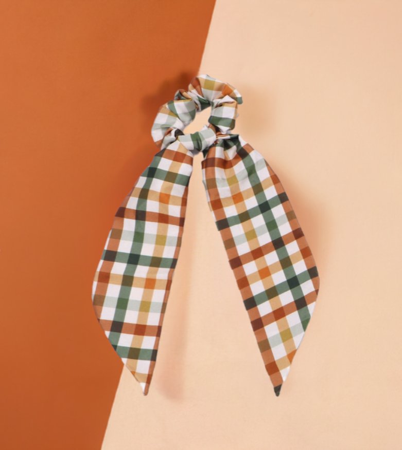 Autumn Long Tail Bow Knot Scrunchie - LunaMarie